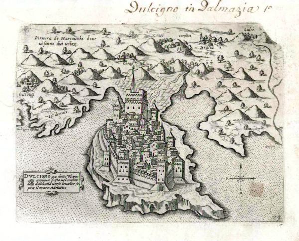 Карта Ульциня. XVI век